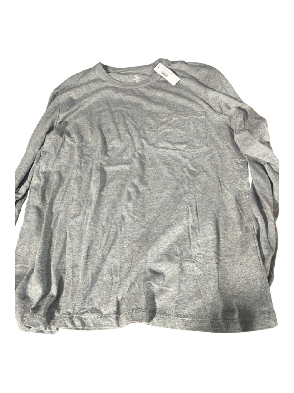 JCrew’s Variegated Gray Long Sleeve Pocket Tee w/Speckled Nep- Size L
